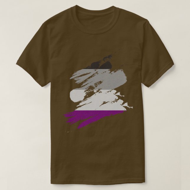 Asexuellt Pride Flagga rippat T Shirt (Design framsida)