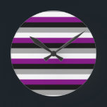 Asexuellt Pride Flagga Rund Klocka<br><div class="desc">Asexuellt Pride för alla! Bläddra över 1 000  Gay pride,  Humor,  Jämställdhet,  Slang och Kulturdesign. Den mest unika Gay,  Lesbisk Bi,  Trans,  Queer och Intersexed Apparel på webben. Du hittar allt från Gay till Z @ http://www.LgbtShirts.com FIND OSS PÅ: WEBBEN: http://www.LgbtShirts.com FACEBOOK: http://www.facebook.com/glbtshirts TWITTER: http://www.twitter.com/glbtshirts:</div>
