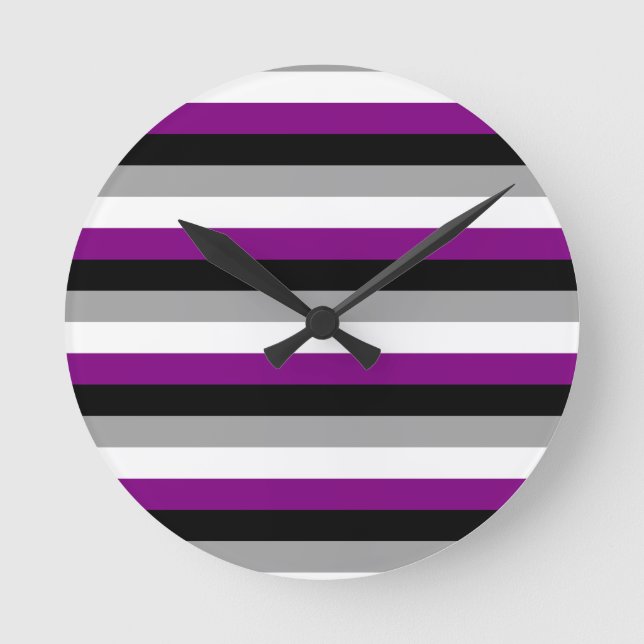 Asexuellt Pride Flagga Rund Klocka (Framsida)
