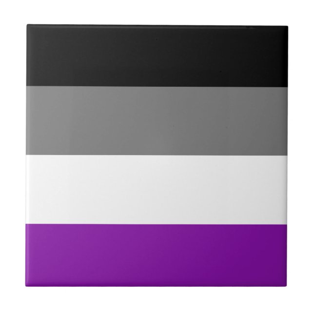 Asexuellt Pride, HGBTQ-Pride, strimlad utskrift Kakelplatta (Framsidan)