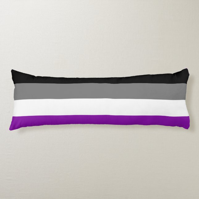 Asexuellt Pride, HGBTQ-Pride, strimlad utskrift Kroppskudde (Framsidan)
