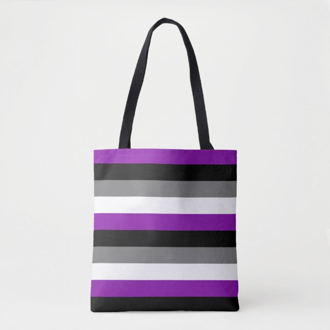 Asexuellt Pride, HGBTQ-Pride, strimlad utskrift Tygkasse (Framsida)
