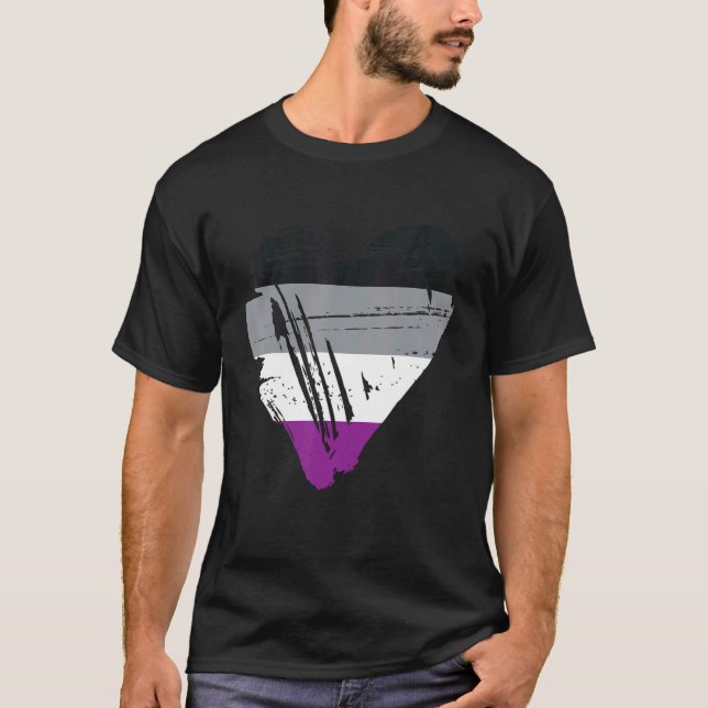 Asexuellt Pride Hjärtat Flagga 1 T Shirt (Framsida)