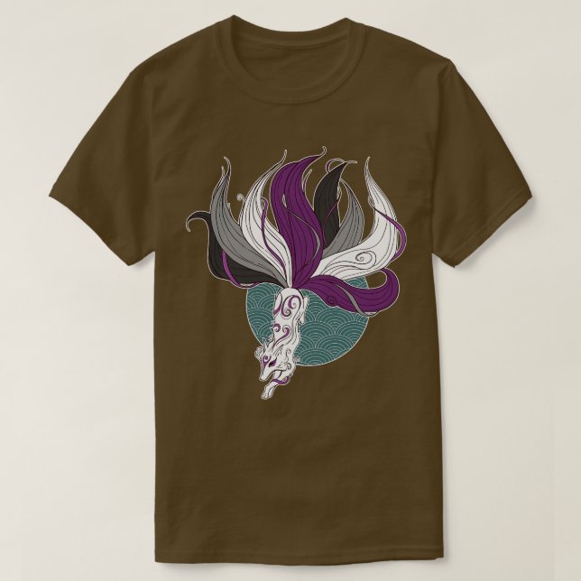 Asexuellt Pride Kitsune T Shirt (Design framsida)