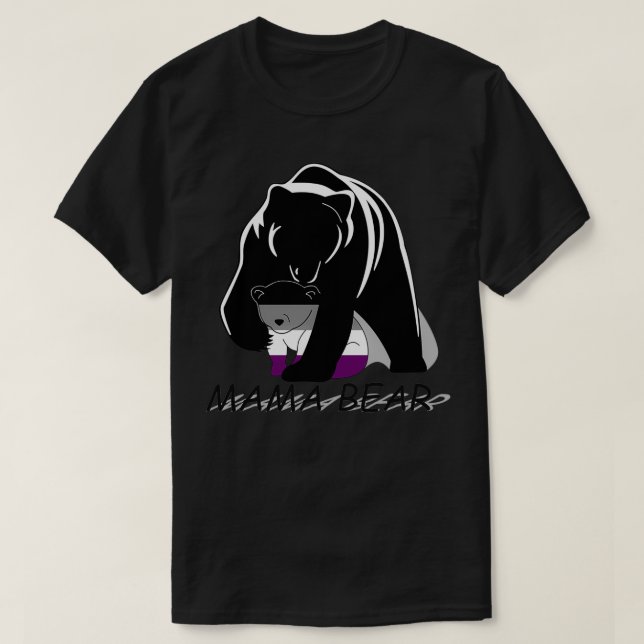 Asexuellt Pride Mamma Bear T Shirt (Design framsida)