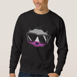 Asexuellt Pride Panda ASexual Flagga Sunglasses Ac Lång Ärmad Tröja