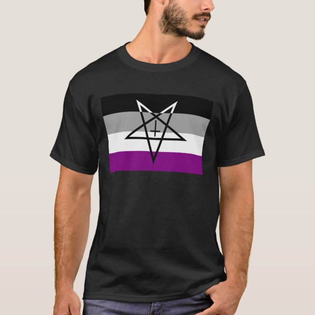 Asexuellt Pride Pentagram T Shirt (Framsida)
