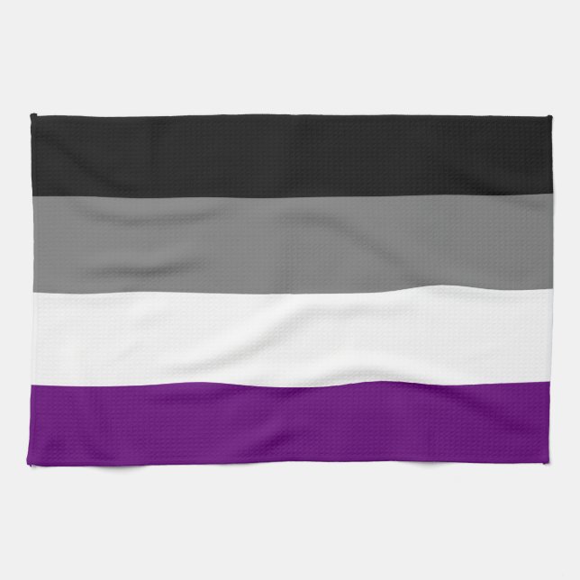 Asexuellt Pride Rainbow Flagga [ Ace | Demi | Gråt Kökshandduk (Horisontell)