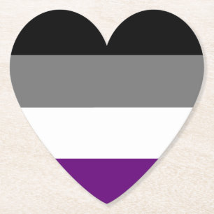 Asexuellt Pride Rainbow Heart ~ Ace Demi GRÅTT Underlägg Papper