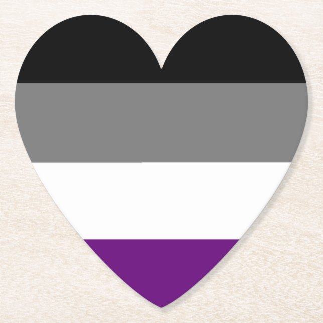 Asexuellt Pride Rainbow Heart ~ Ace | Demi | GRÅTT Underlägg Papper (Framsida)