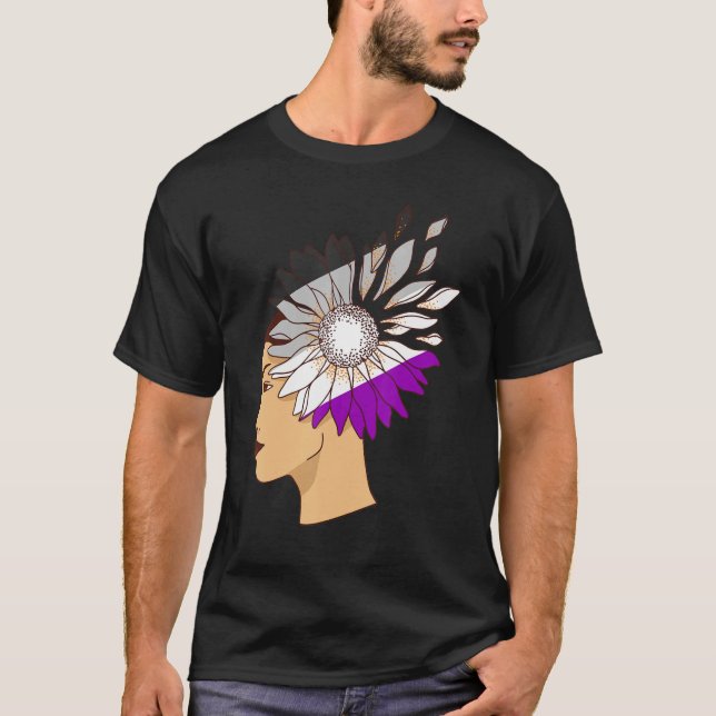 Asexuellt Pride Solros Girl Asexuellt Flagga Ace L T Shirt (Framsida)