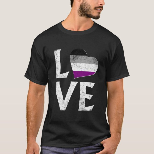 Asexuellt Pride Stacks Kärlek T Shirt (Framsida)