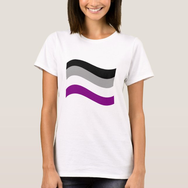 Asexuellt Pride Vågigt Flagga T Shirt (Framsida)