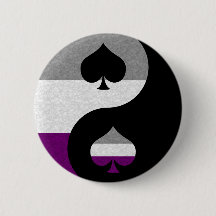 Asexuellt Pride Yin och Yang Symbol i Pride Flagga