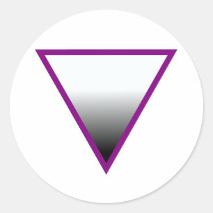 ASEXUELLT TRIANGELSJÄRNSYMBOL RUNT KLISTERMÄRKE