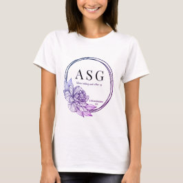 ASG-logotyp vid lila och indigo (namn på baksidan) T Shirt