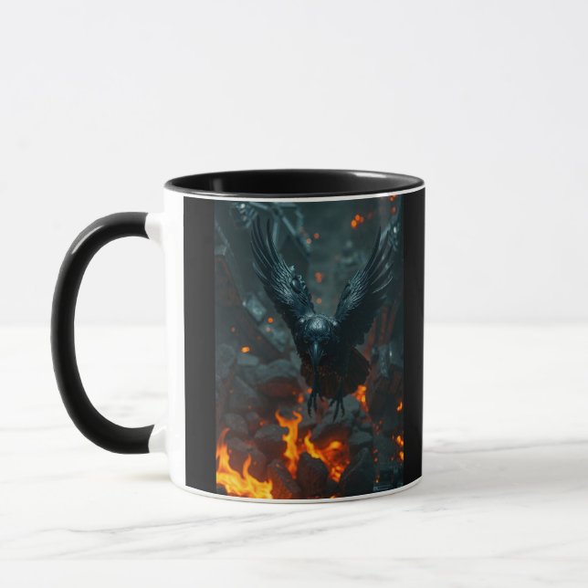 Ash and Ember – Rebirth Crow Mug | Dark Curiosity  Mugg (Vänster)