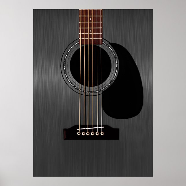 Ash Black Acoustic Guitar Poster (Framsidan)