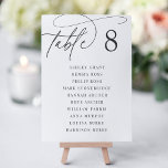 Ash Black   White | Bordsnummer   gäst Namn<br><div class="desc">Enkla kort för bordsnummer och chic i mjuka svarta och klassiska vita gör en elegant påstående vid bröllop eller händelsen. I designen finns handskrivna calligraphy-skript som skrivs med bordsnumret i klassiska siffror. Anpassa gästerna i bord till namn.</div>