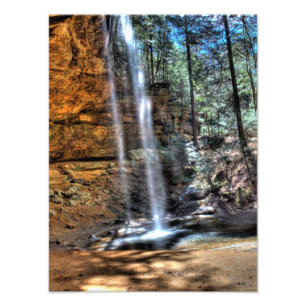 Ash Cave Falls, Ash Cave, Hocking Backe, Ohio Fototryck