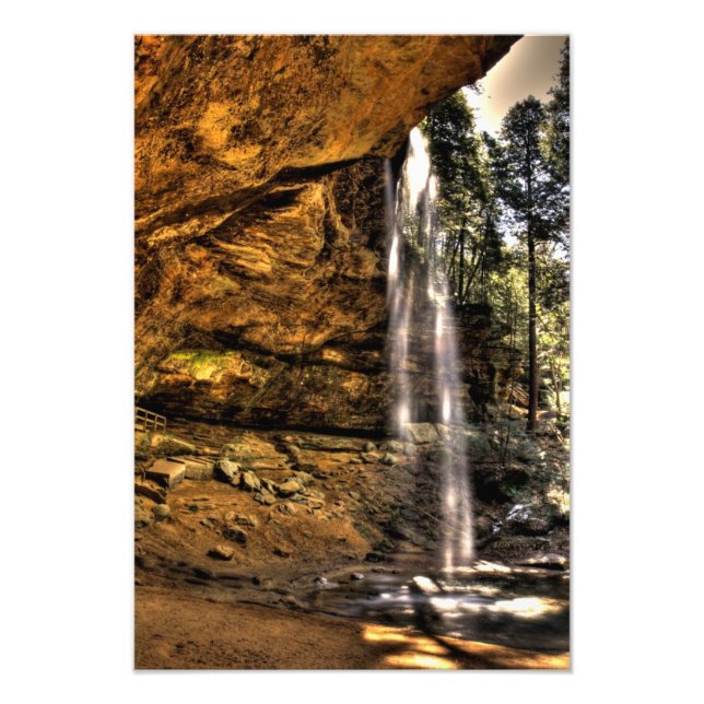 Ash Cave Falls, Hocking Backe, Ohio Fototryck (Framsidan)