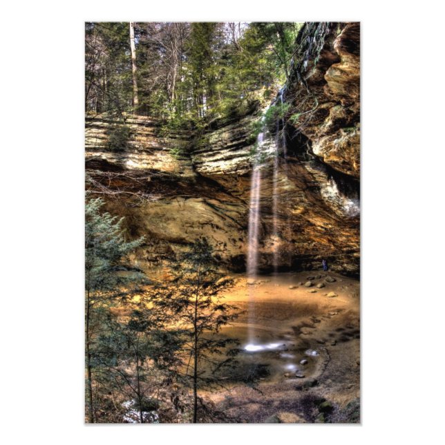 Ash Cave Falls, Hocking Backe, Ohio Fototryck (Framsidan)