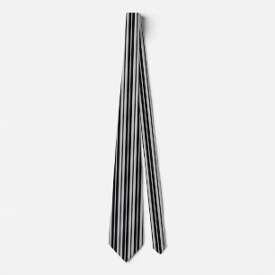 Ash Grått Black Lodrät Rand Mönster Slips