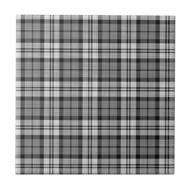 Ash Grått Blackwatch Campbell Tartan Play Kakelplatta (Framsidan)