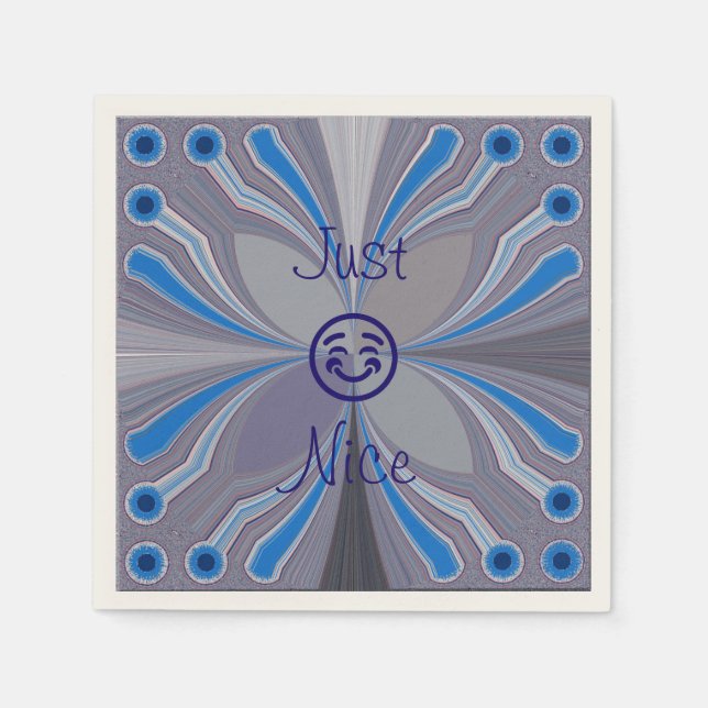 Ash Grått Blue Cyan Just Nice Napkins Pappersservett (Framsidan)