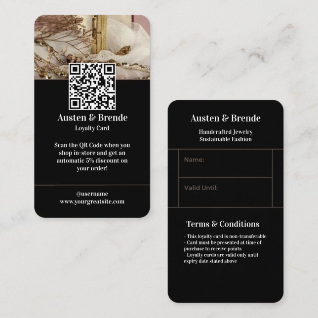 Ash Grått Brown Loyalty Card - fotocentrerat Visitkort (Fram/baksida)