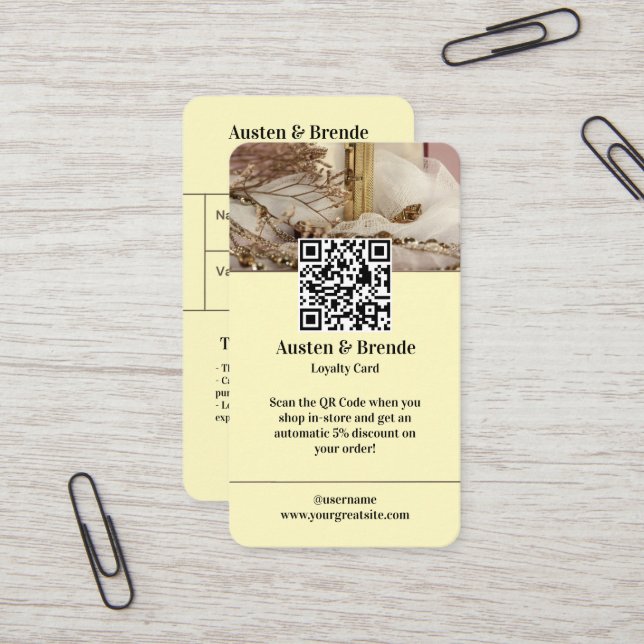 Ash Grått Brown Loyalty Card - fotocentrerat Visitkort (Fram/Back In Situ)
