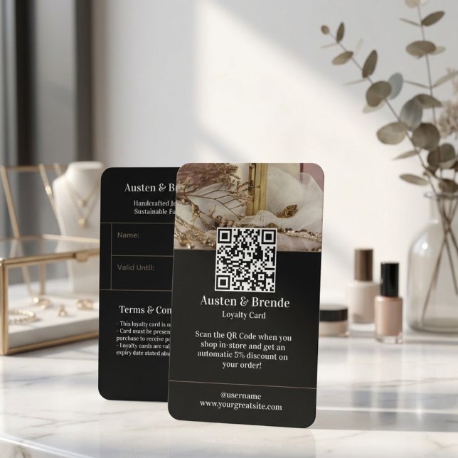 Ash Grått Brown Loyalty Card - fotocentrerat Visitkort (Loyalty Card - Photo-Centric Design for Beauty Retail!)