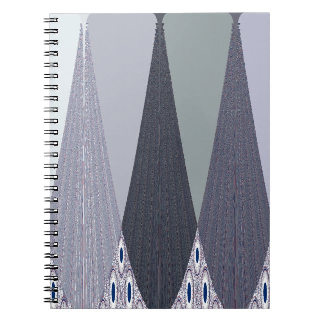 Ash Grått Chevron Dots Art Skriv ut Anteckningsbok Med Spiral (Framsidan)