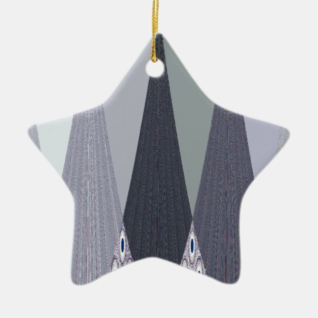 Ash Grått Chevron Dots Art Skriv ut Julgransprydnad Keramik (Framsidan)