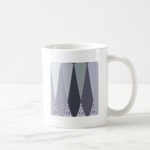 Ash Grått Chevron Dots Art Skriv ut Kaffemugg