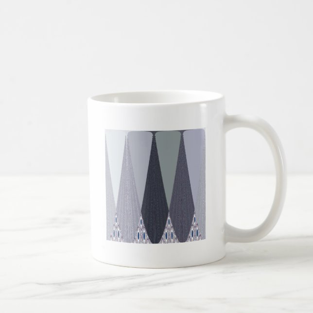 Ash Grått Chevron Dots Art Skriv ut Kaffemugg (Höger)