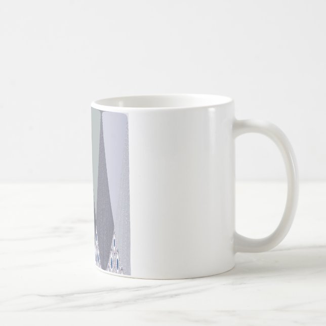 Ash Grått Chevron Dots Art Skriv ut Kaffemugg (Höger)