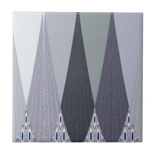 Ash Grått Chevron Dots Art Skriv ut Kakelplatta