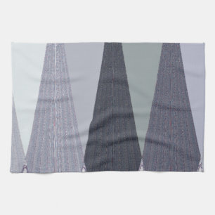 Ash Grått Chevron Dots Art Skriv ut Kökshandduk