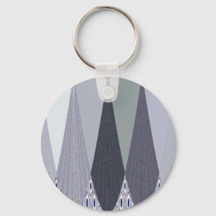 Ash Grått Chevron Dots Art Skriv ut Nyckelring
