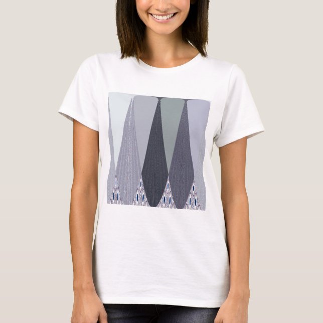 Ash Grått Chevron Dots Art Skriv ut T-shirt (Framsida)