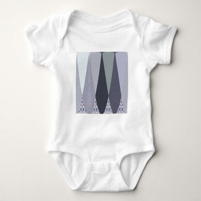 Ash Grått Chevron Dots Art Skriv ut Tee (Framsida)