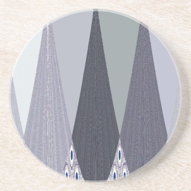 Ash Grått Chevron Dots Art Skriv ut Underlägg Sandsten (Framsidan)