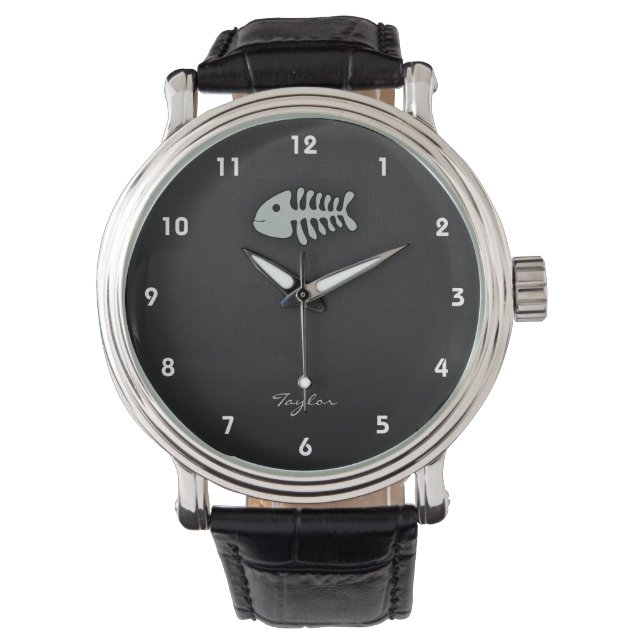 Ash Grått Fish Bones Armbandsur (Framsida)