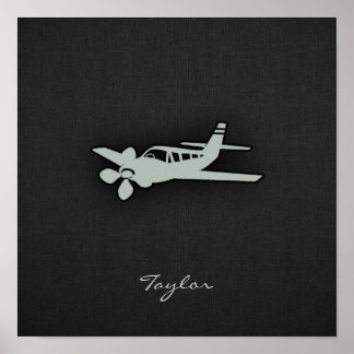 Ash Grått Flygplan Poster