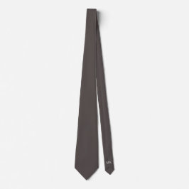 Ash Grått Gömt Initialer Solid Färg Neck Tie Slips