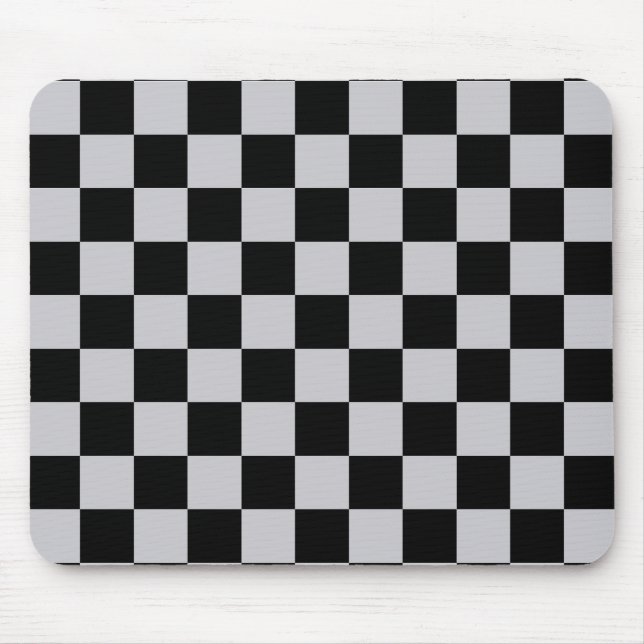 Ash Grått Grått Checker Mönster Design Musmatta (Framsidan)