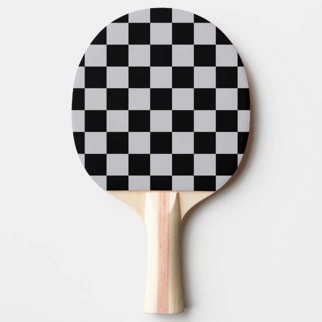 Ash Grått Grått Checker Mönster Design Pingisracket (Framsidan)