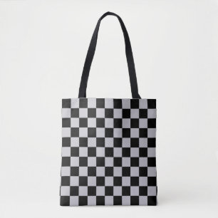 Ash Grått Grått Checker Mönster Design Tygkasse