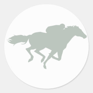Ash Grått Horse Tävla Runt Klistermärke